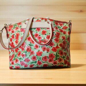 Dooney & Bourke Vanessa Florentine Vacchetta Leather Floral Satchel Bag